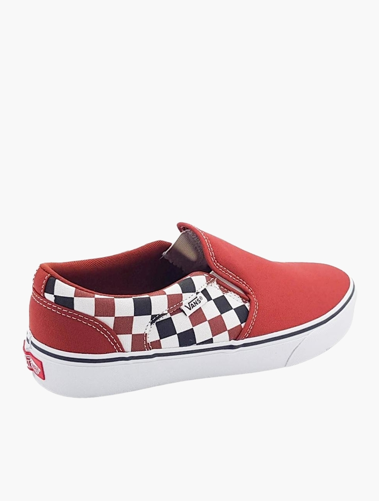 MyRunway Shop Vans Dark Red Multi Asher Slip On Shoes for Men